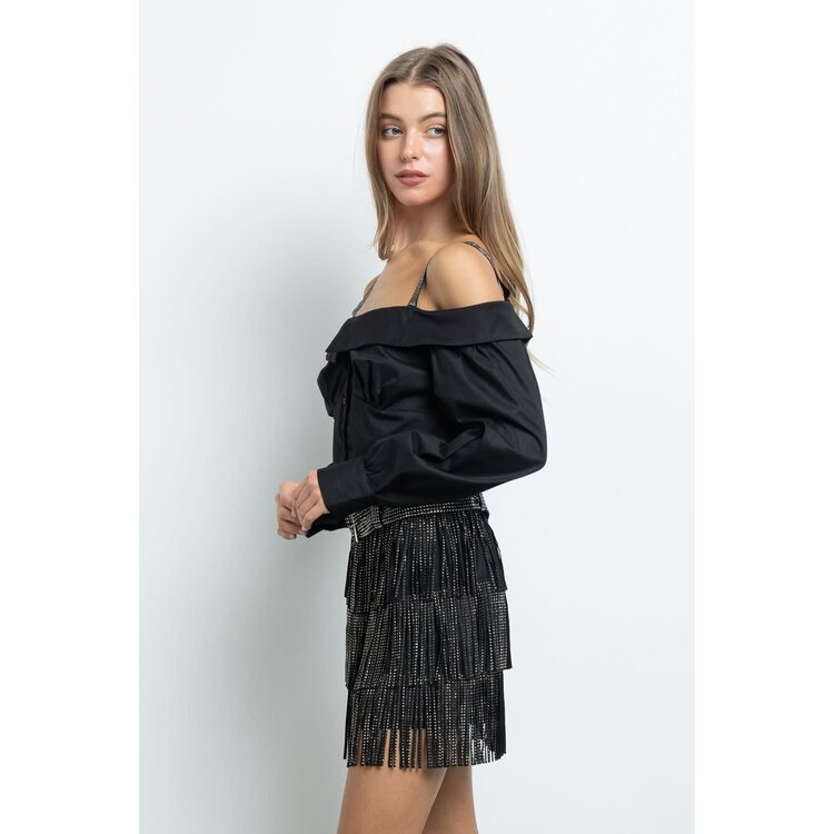 Embellished Fringe Skirt