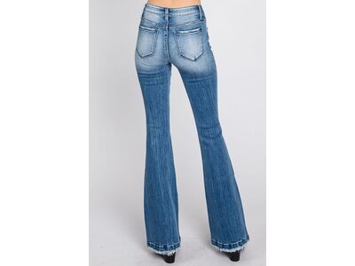 Petra153 Distress Med Wash- Flare- Trouser- 34inseam-