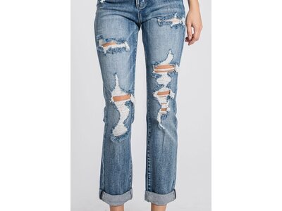 Petra153 Super HighRise Distressed Mom Jean