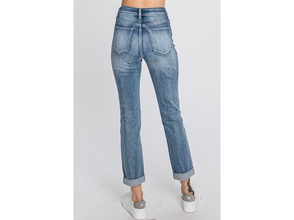 Petra153 Super HighRise Distressed Mom Jean