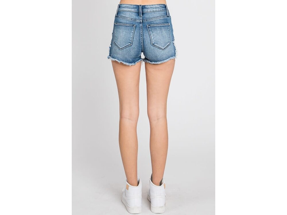 Petra153 MedWash Stripe Patch Shorts