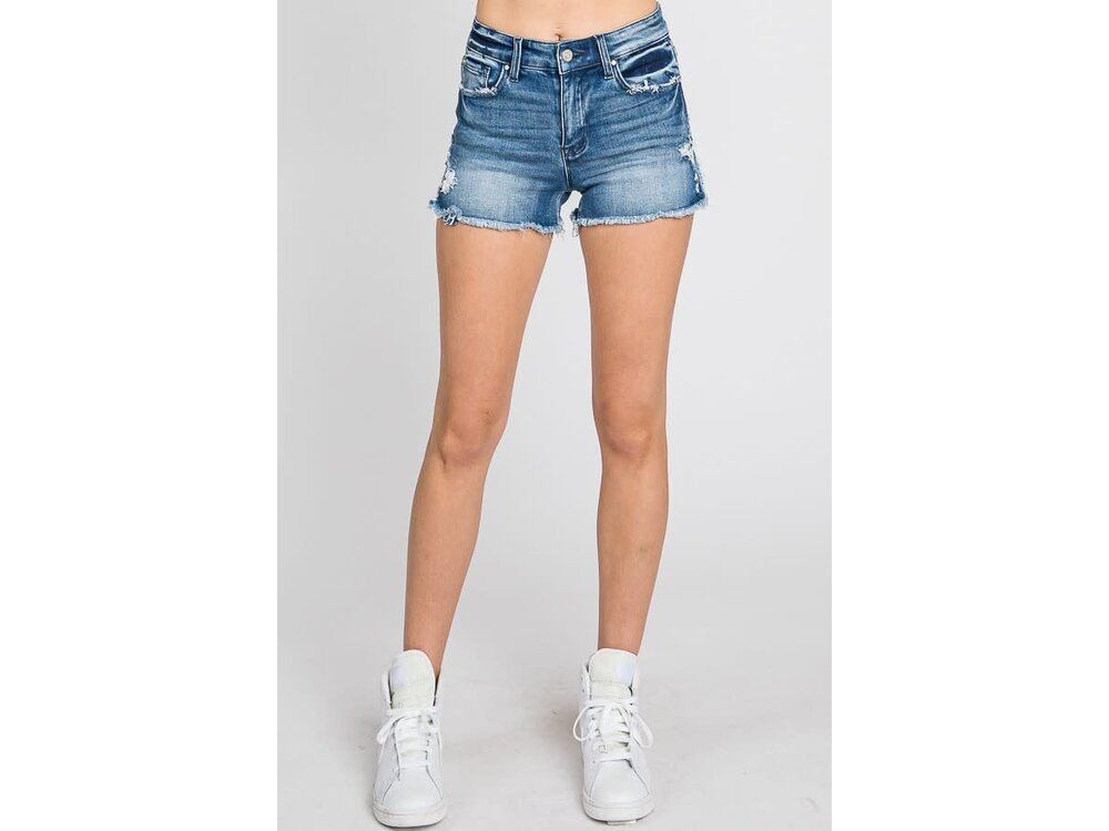 Petra153 MedWash Stripe Patch Shorts