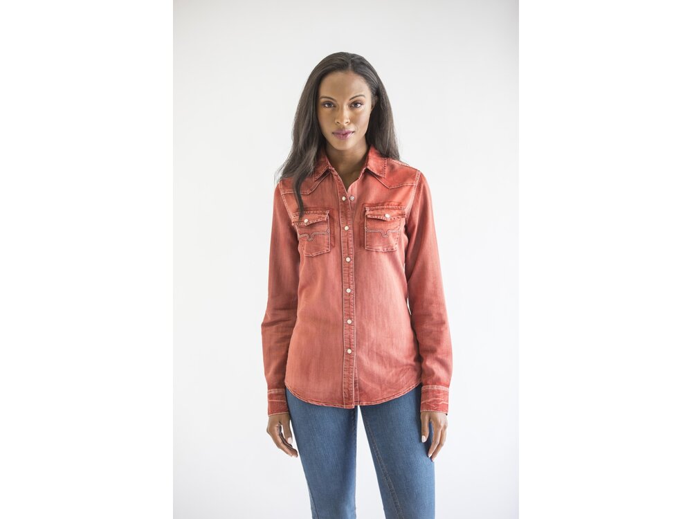 Kimes Ranch Kaycee Denim Top- Rustic Red-