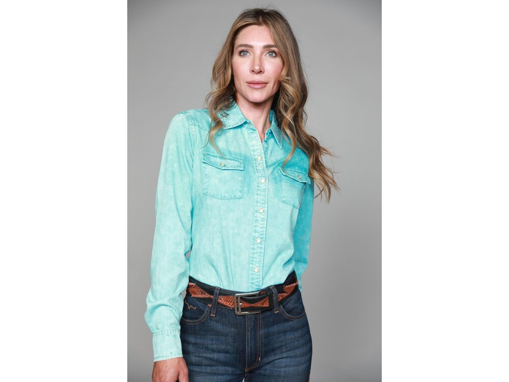 Kimes Ranch KC Tencel Top- Turquoise-