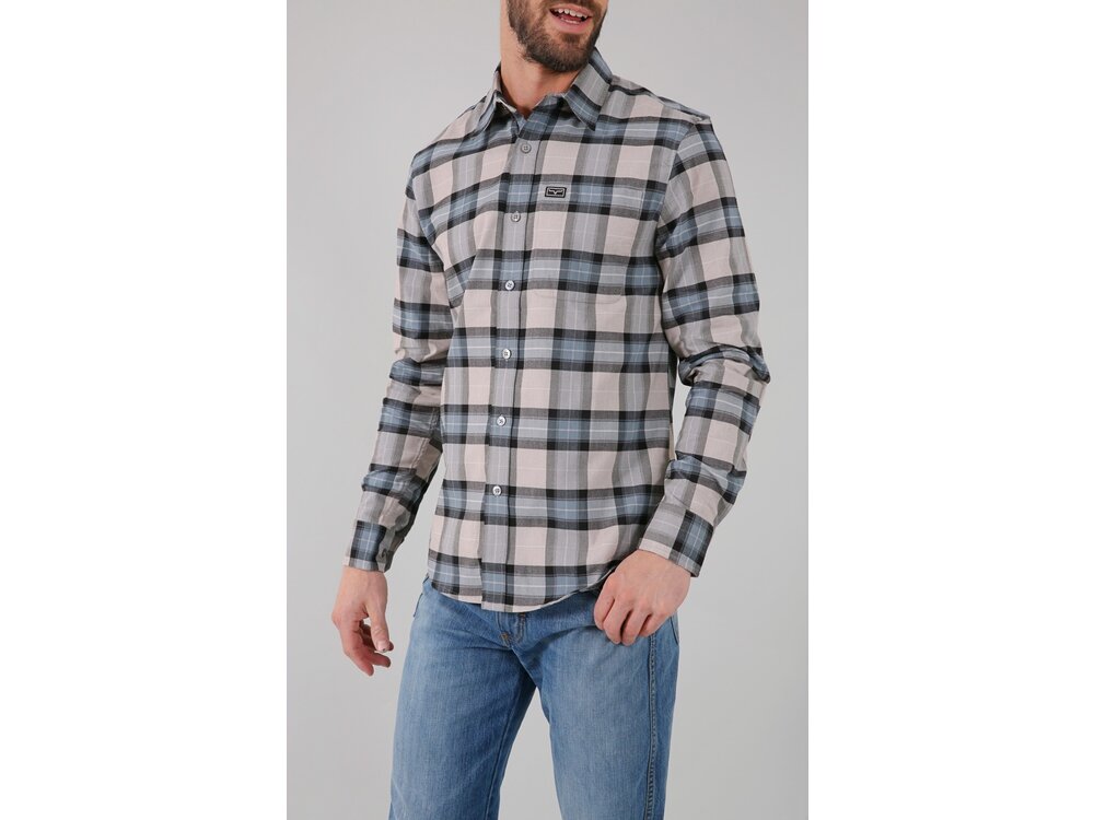 Kimes Ranch Twin Peaks Flannel- Blue/Charcoal-