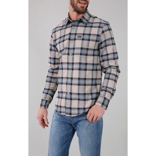 Kimes Ranch Twin Peaks Flannel- Blue/Charcoal-