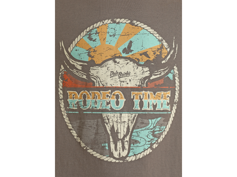 Rock and Roll Denim Rodeo Time Scenic Graphic Tee- Charcoal-