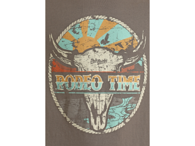 Rock and Roll Denim Rodeo Time Scenic Graphic Tee- Charcoal-