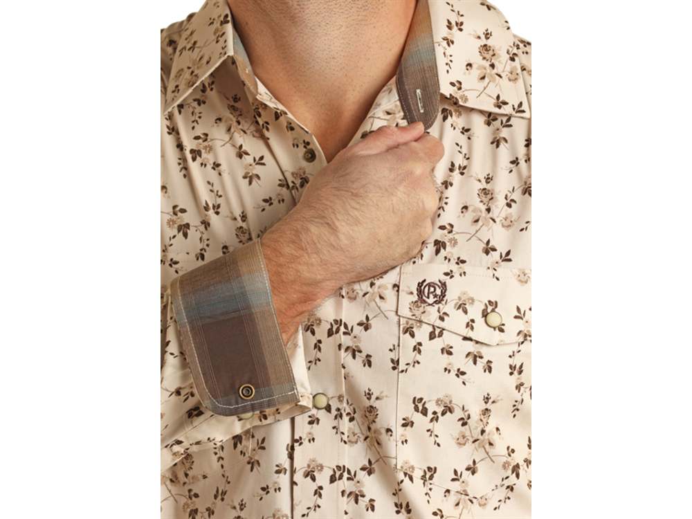 Panhandle Floral PearlSnap - Tan-