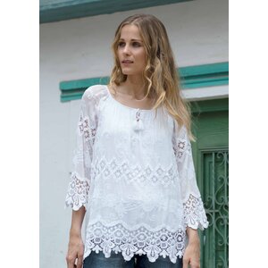 Zenara Kailey Lace Top- White