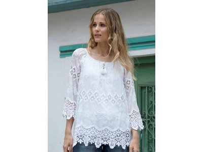 Zenara Kailey Lace Top- White