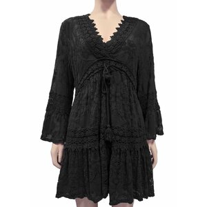 Zenara Athena Lace Dress- Black