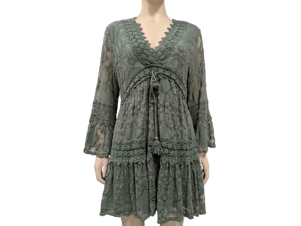 Zenara Athena Lace Dress- Sage