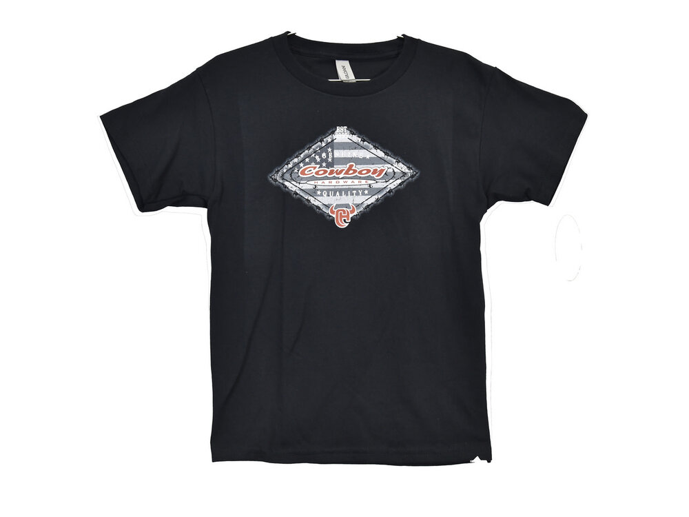 Cowboy Hardware Youth- Genuine Quality Flag Tee-