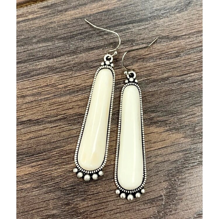 Isac Trading White Turq Earring- 722074