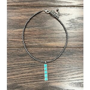 Isac Trading Turquoise Bar Necklace- 736420