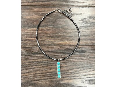 Isac Trading Turquoise Bar Necklace- 736420