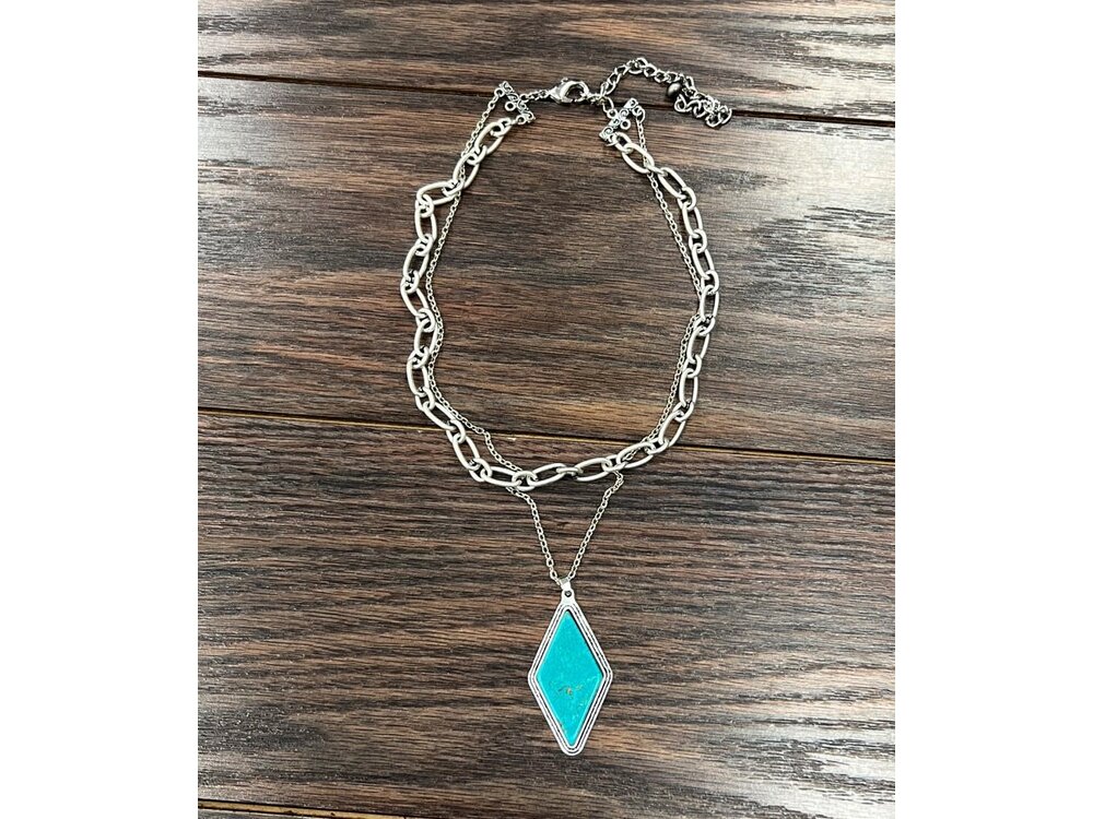 Isac Trading Turquoise Chain Necklace- 736826