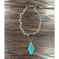 Turquoise Chain Necklace- 736826