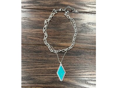Isac Trading Turquoise Chain Necklace- 736826
