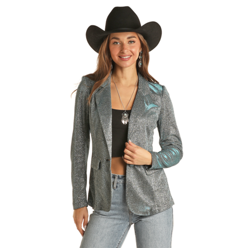 Rock and Roll Denim Iridescent Blazer