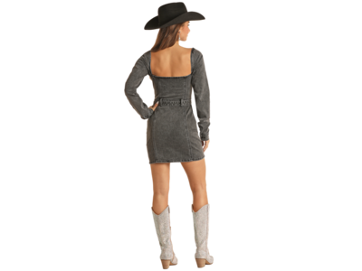 Rock and Roll Denim Black Denim Dress