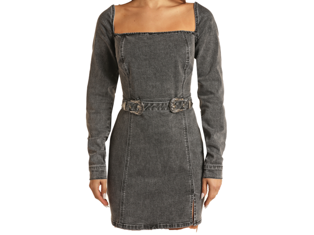 Rock and Roll Denim Black Denim Dress