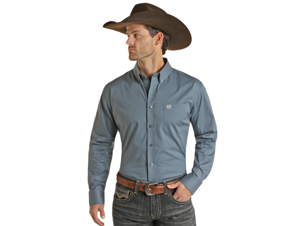 Panhandle Panhandle Solid Button Down- Steel-