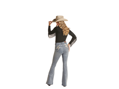 Rock and Roll Denim Lightning Bolt Flare-