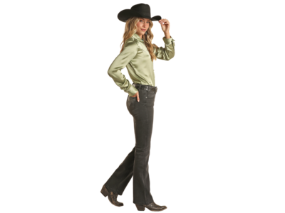 Rock and Roll Denim MidRise Boot- Black- BW4MD02342-