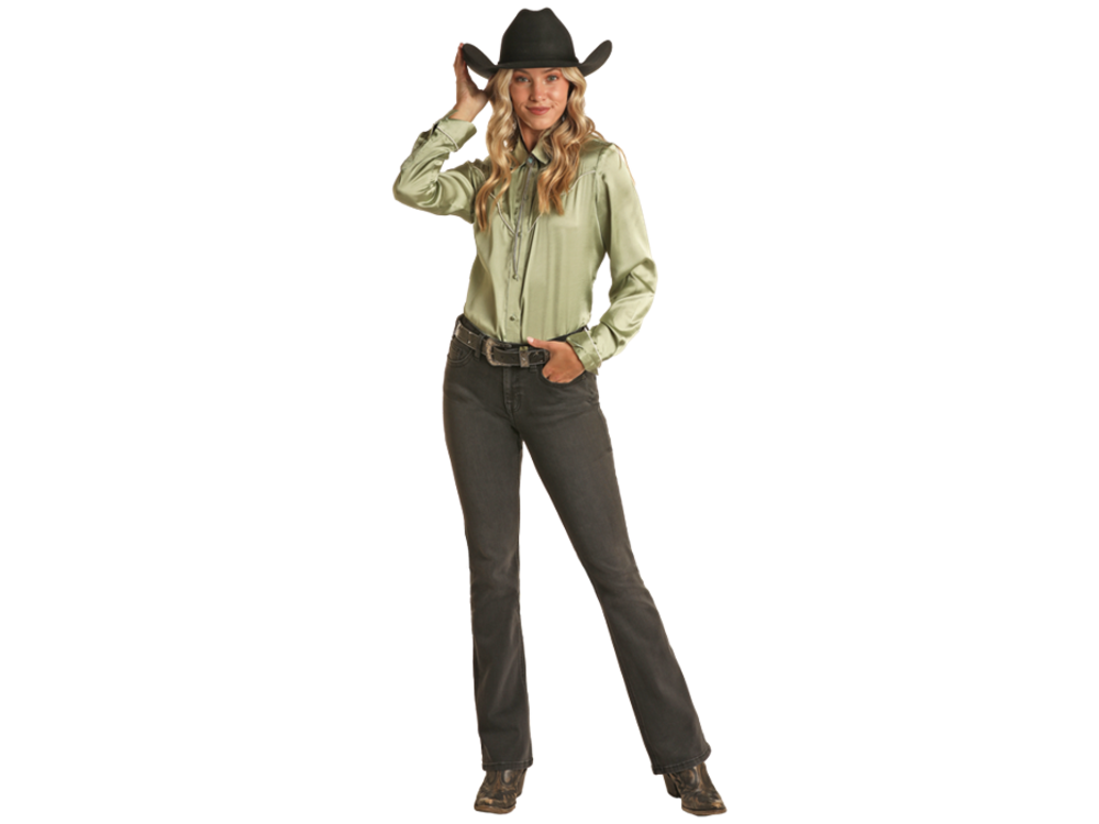 Rock and Roll Denim MidRise Boot- Black- BW4MD02342-