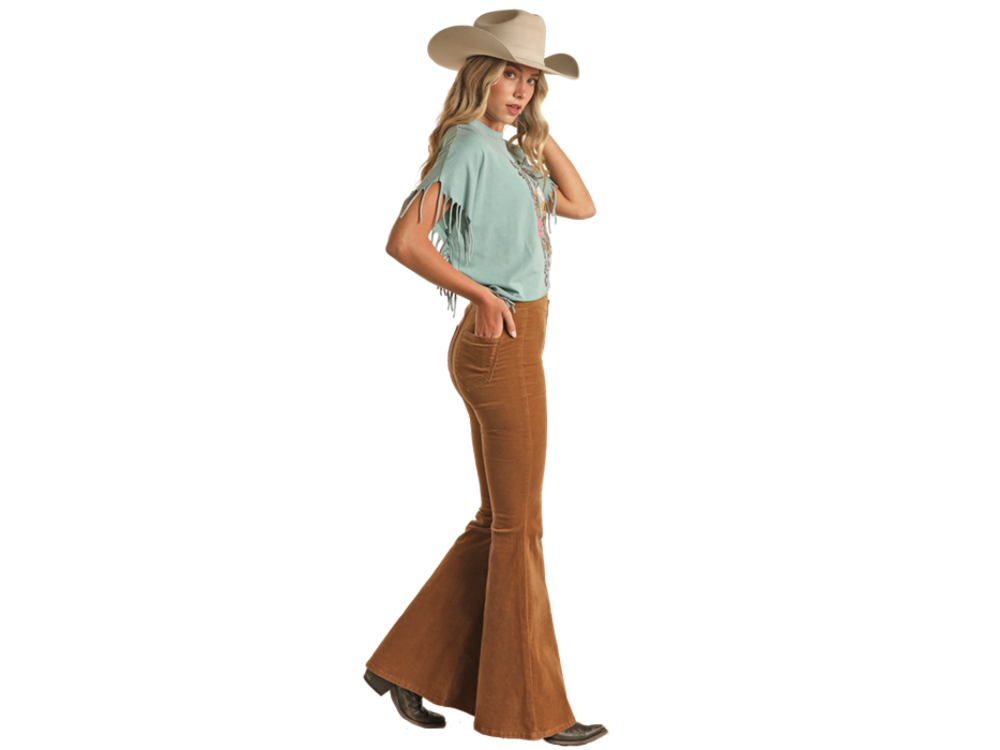 Rock and Roll Denim Corduroy Bell Bottom- Mustard-