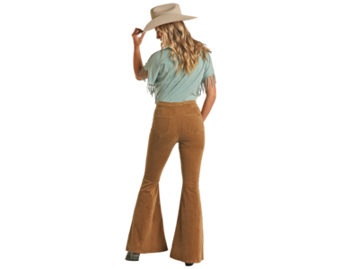 Rock and Roll Denim Corduroy Bell Bottom- Mustard-