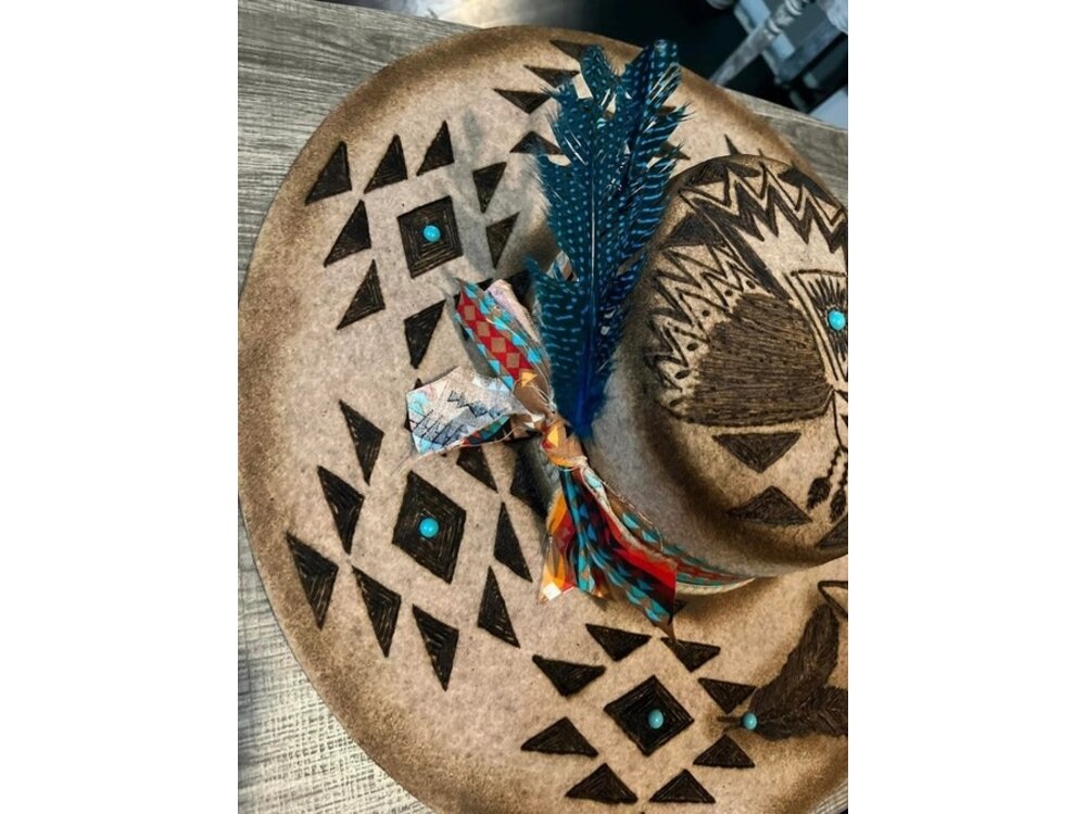 Custom Artist Burned Hat- Freebird