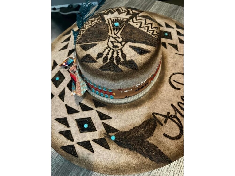 Custom Artist Burned Hat- Freebird