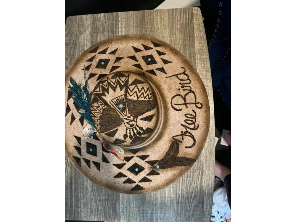 Custom Artist Burned Hat- Freebird