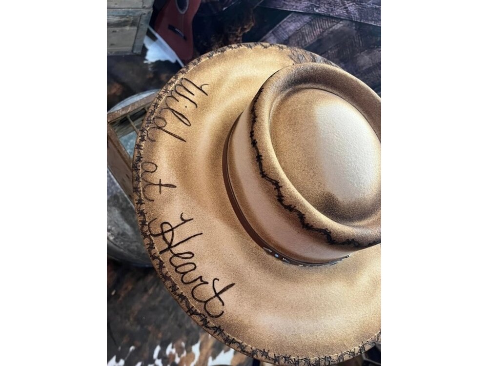 Custom Artist Burned Hat- Wild at Heart