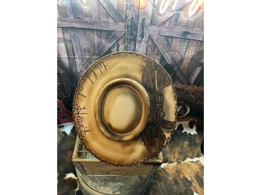 Custom Artist Burned Hat- Wild at Heart