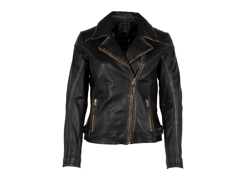 Mauritius Peggie Leather Jacket- Black Beige-