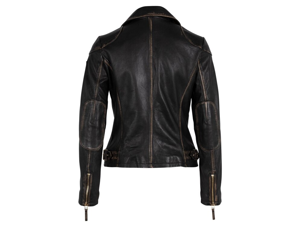 Mauritius Peggie Leather Jacket- Black Beige-