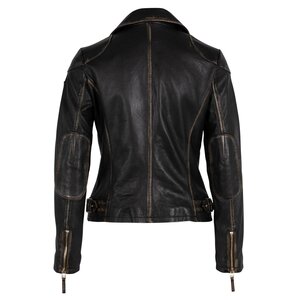 Mauritius Peggie Leather Jacket- Black Beige-