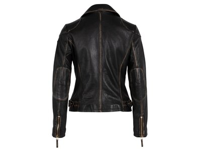 Mauritius Peggie Leather Jacket- Black Beige-