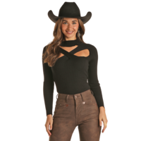 Ribbed CrissCross Turtleneck-