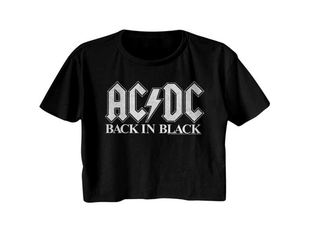ACDC- Back in Black Cali Crop- Black