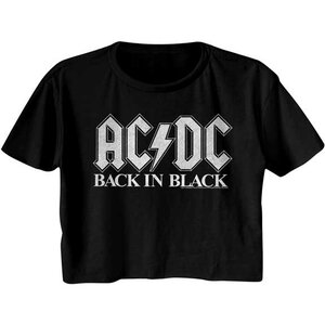 ACDC- Back in Black Cali Crop- Black