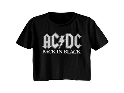 ACDC- Back in Black Cali Crop- Black
