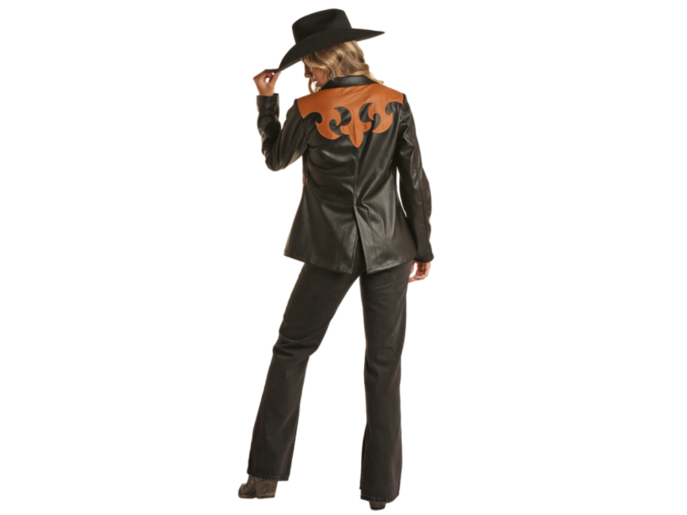 Rock and Roll Denim Western Leather Blazer-