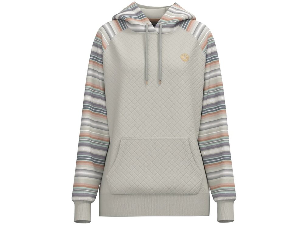 Hooey Quilted Hoodie Pastel Stripe Accent-