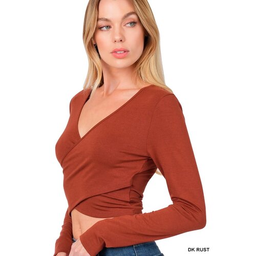 Twist Front Crop Top- Rust