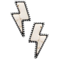 Natural Stone Lightning Bolt- White